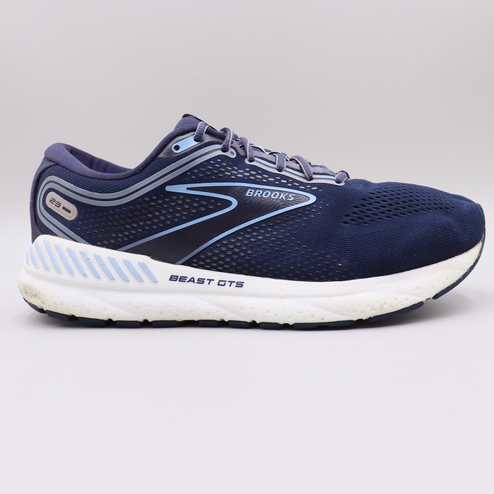 Brooks Beast GTS 23 Mens Size 10.5 4E Running Shoes Navy Blue White 1104031D450